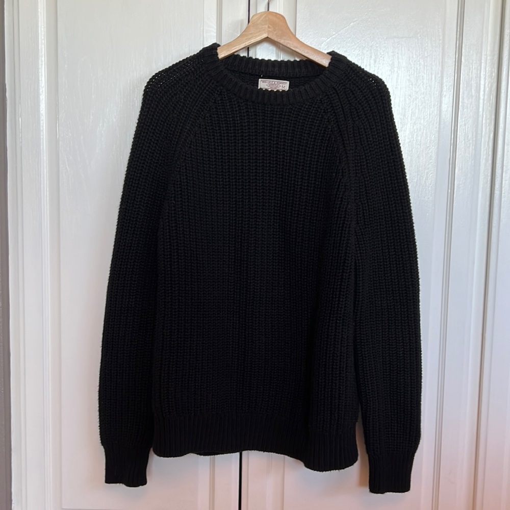 J. Crew Wallace & Barnes Chunky Ribbed Cotton Raglan Crewneck Sweater Size L